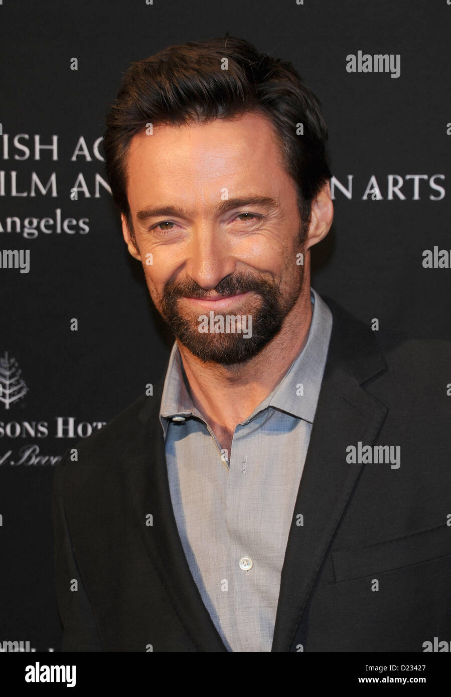 Hugh Jackman arrive à la saison des prix BAFTA tea party à Beverly Hills, l'Amérique, le 12 janvier 2013 Banque D'Images