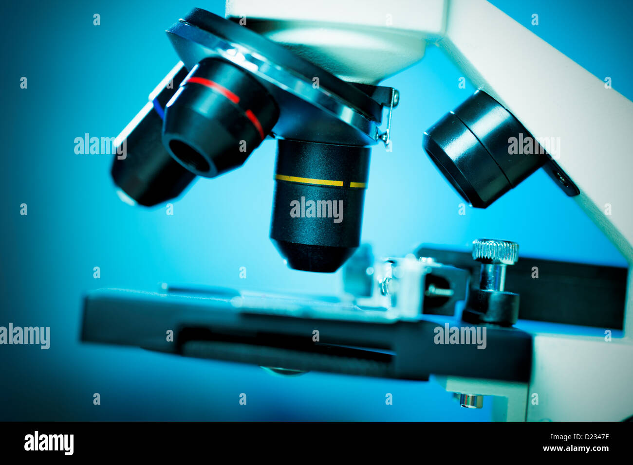 L'objectif de microscope de laboratoire Banque D'Images