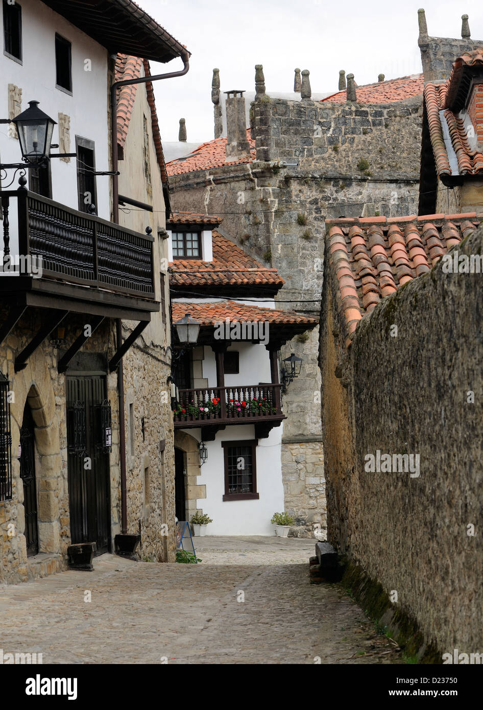 Rue Pavée. Santillana del Mar, Banque D'Images