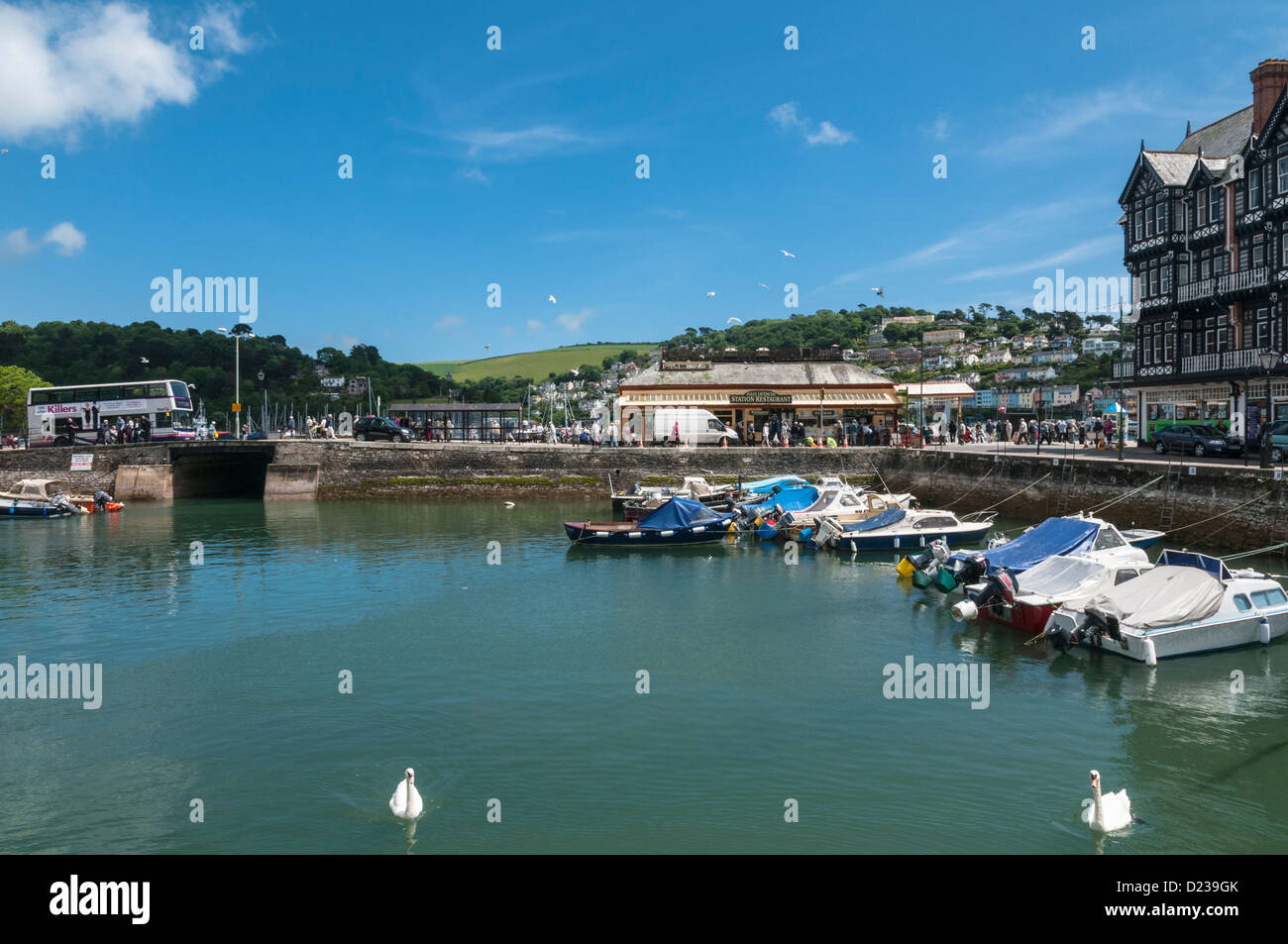 Les bateaux de plaisance port intérieur de Dartmouth Devon, Angleterre Banque D'Images