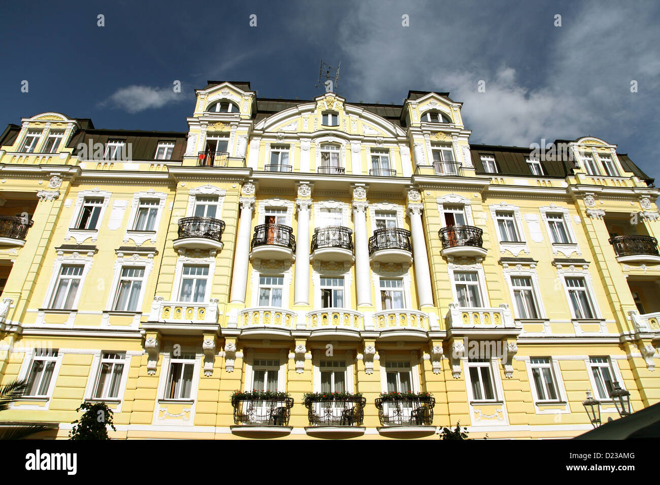 Franzensbad, République tchèque, bâtiments néo-classique sur la promenade Banque D'Images