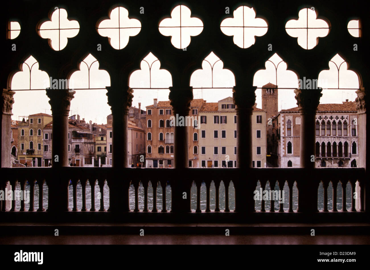Arcade décorée du Doge's Palace (Palazzo Ducale Venise Italie Banque D'Images