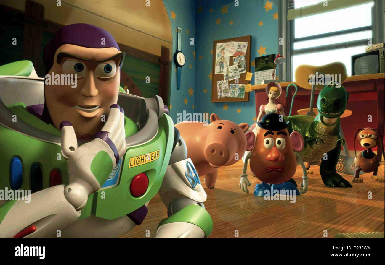 Toy Story 2 - Buzz Lightyear, Hamm, M. Potato Head, Bo Peep, Rex, Slinky Dog *** *** Local Caption 1999 Walt Disney Banque D'Images