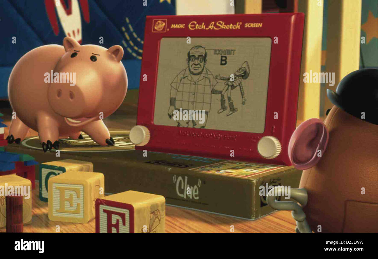 Toy Story 2 -- Hamm, Etch A Sketch, M. Potato Head *** *** Local Caption 1999 Walt Disney Banque D'Images