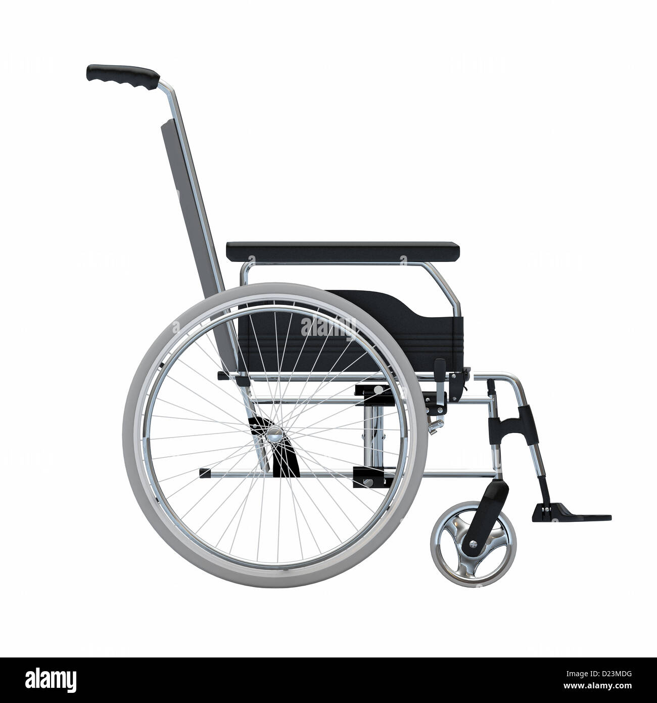 Fauteuil roulant vide isolé sur blanc l'arrière-plan. 3d Banque D'Images