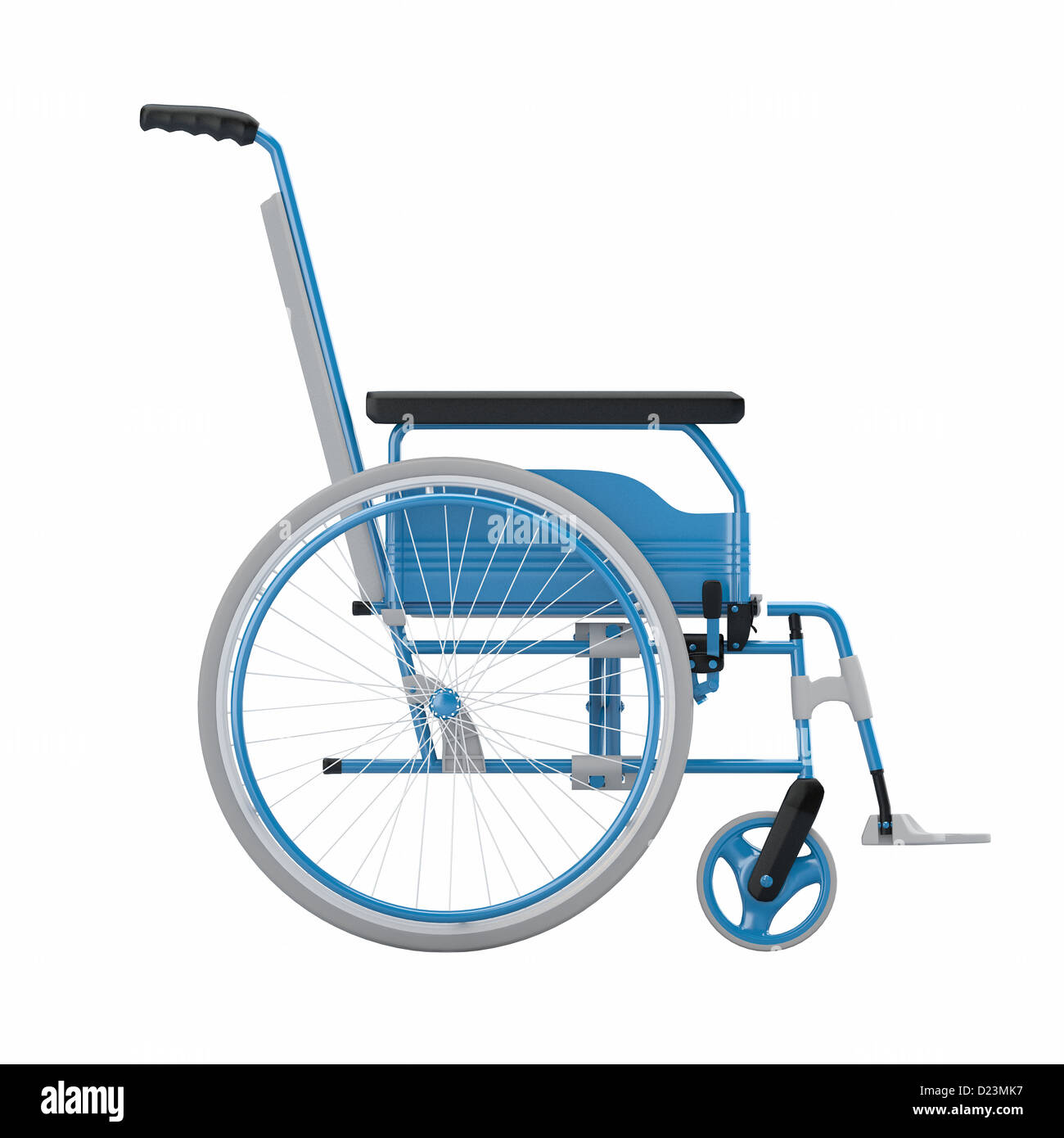 Fauteuil roulant vide isolé sur blanc l'arrière-plan. 3d Banque D'Images