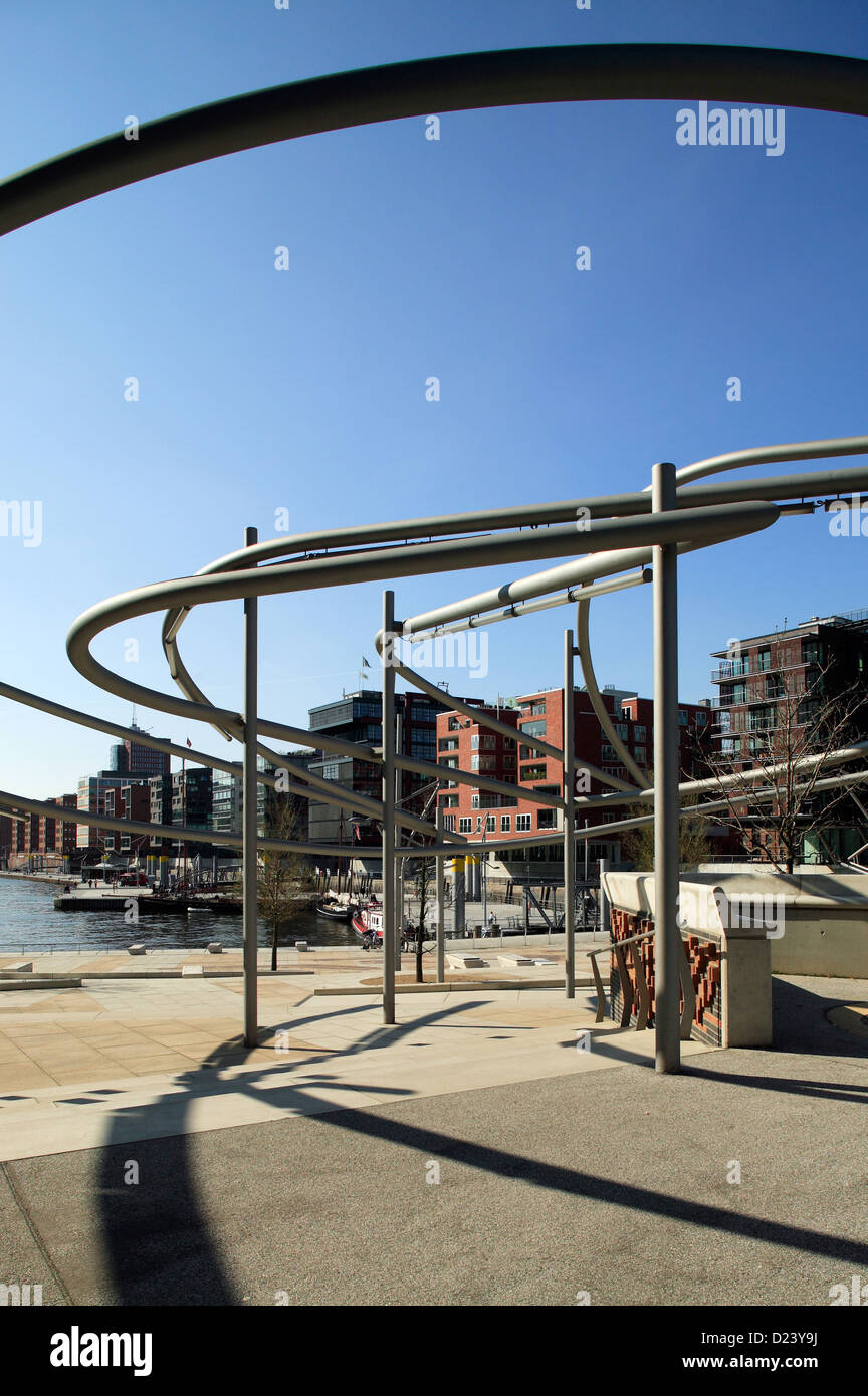 Hambourg, Allemagne, Magellan terrasses et les nouveaux bâtiments au Sandtorkai, HafenCity Banque D'Images