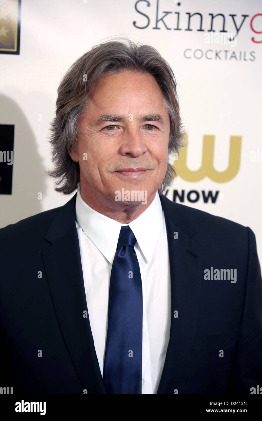 L'acteur Don Johnson arrive à la 18e Conférence annuelle de Critics' Choice Awards au Barker Hanger à Santa Monica, USA, le 10 janvier 2013. Photo : Hubert Boesl/dpa Banque D'Images