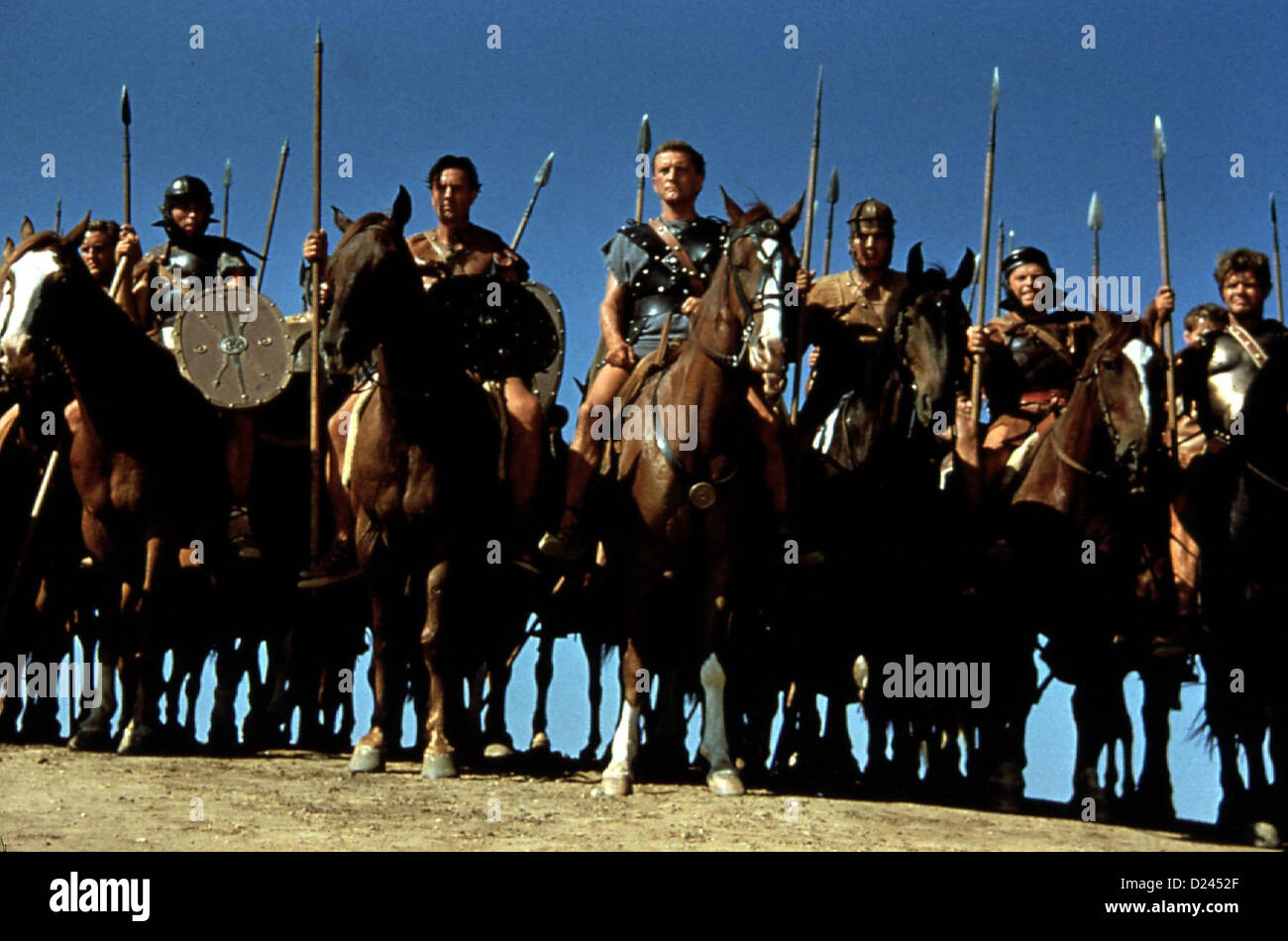 Kirk Douglas Spartacus Spartakus immer mehr sich schliessen Maenner Sklave Spartacus (Kirk Douglas) und kaempfen fuer ihre Banque D'Images