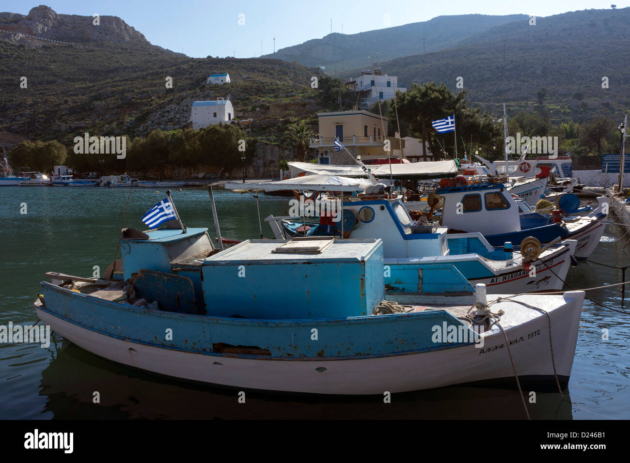 Le port de Vathy, Kalymnos, Grèce Banque D'Images
