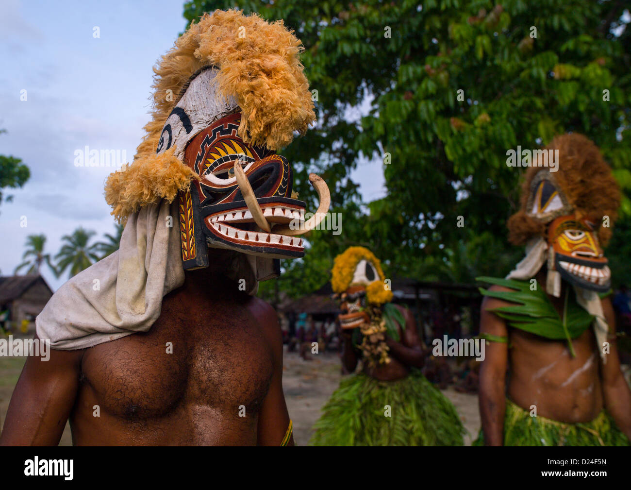 La danse des masques Malagan Tatuana, New Ireland Island, Papouasie Nouvelle Guinée Banque D'Images