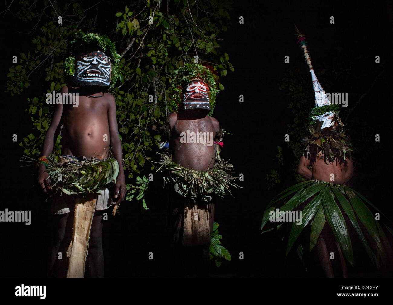 La danse des masques Malagan Tatuana, New Ireland Island, Papouasie Nouvelle Guinée Banque D'Images