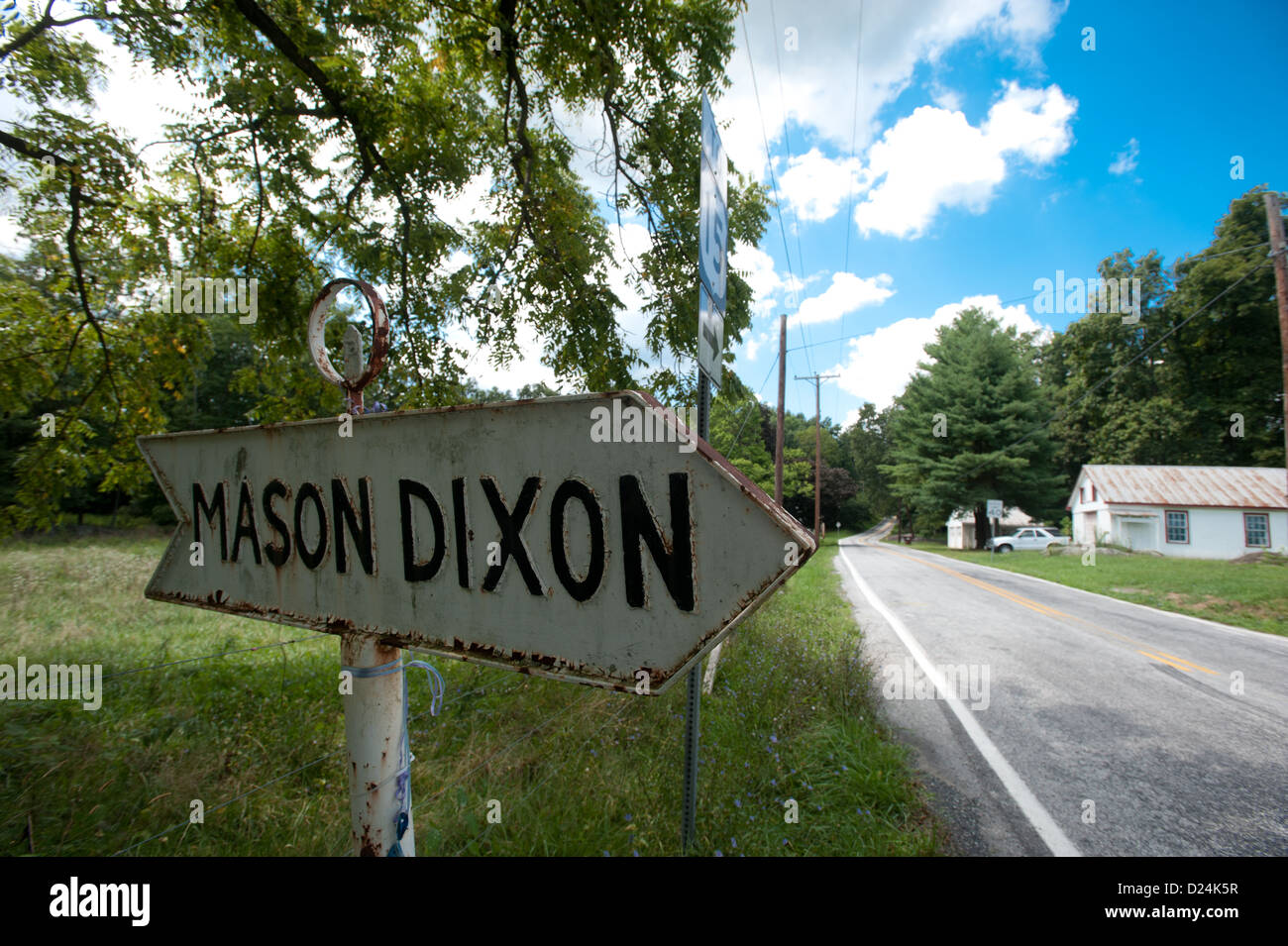 Le Maryland Mason Dixon Ligne Sign Banque D'Images