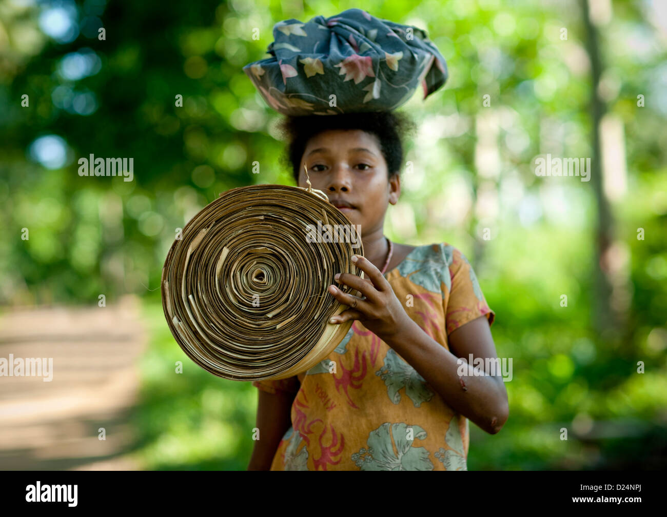 Fille des îles Trobriand, Island, Papouasie-Nouvelle-Guinée Banque D'Images