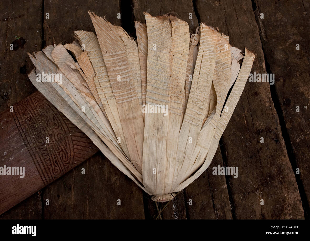 Feuilles de bananier séchées utilisées comme monnaie locale, l'île  Trobriand, Papouasie Nouvelle Guinée Photo Stock - Alamy