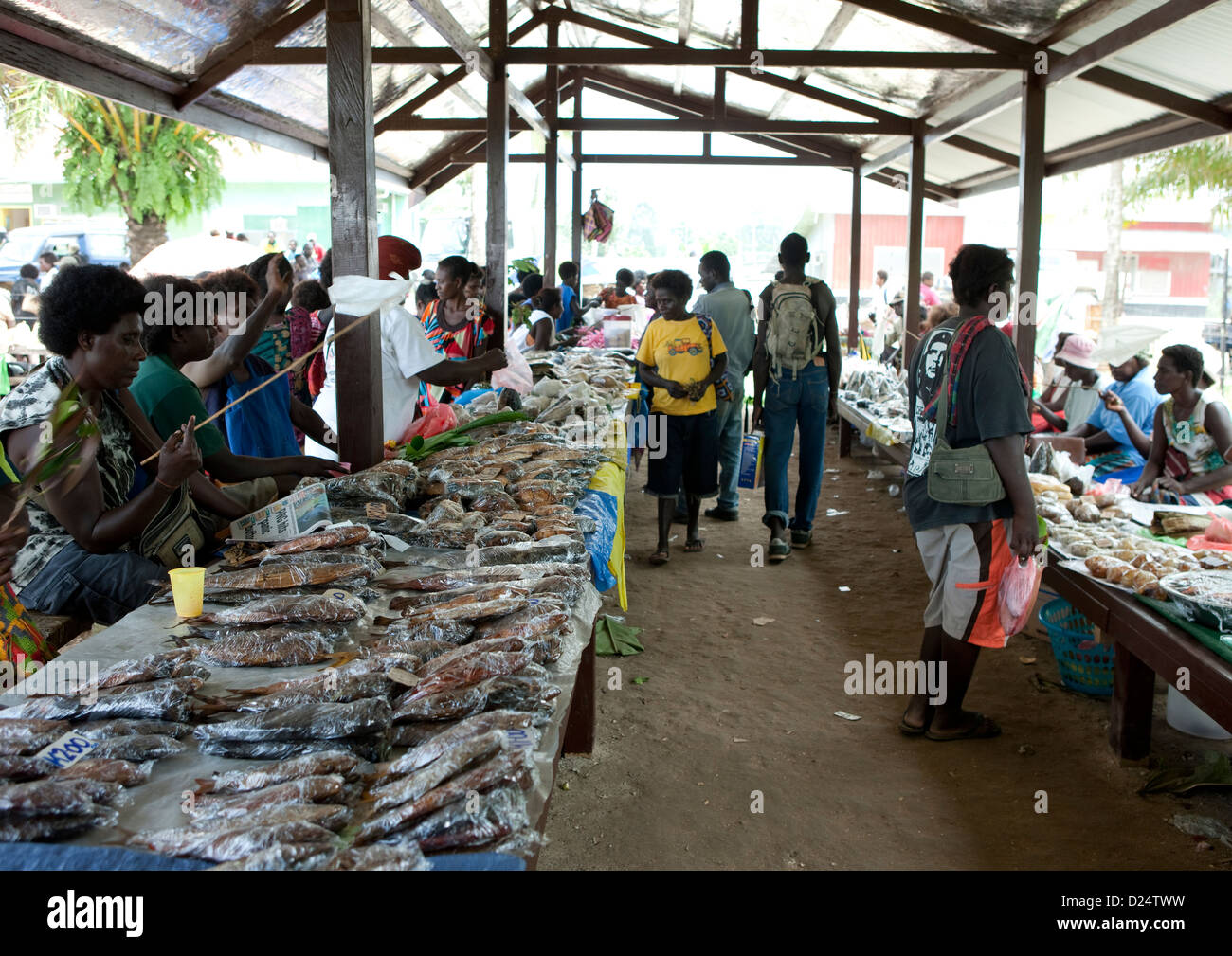 Marché de Buka, Bougainville, en Papouasie Nouvelle Guinée Banque D'Images