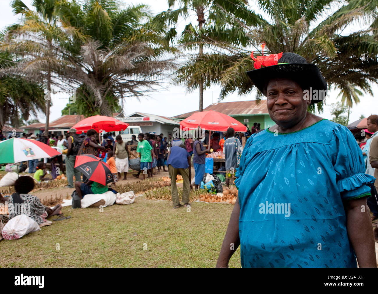 Femme au marché de Buka, Bougainville, en Papouasie Nouvelle Guinée Banque D'Images