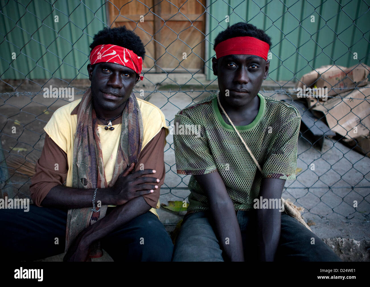 Les hommes de la région autonome de Bougainville, en Papouasie-Nouvelle-Guinée Banque D'Images