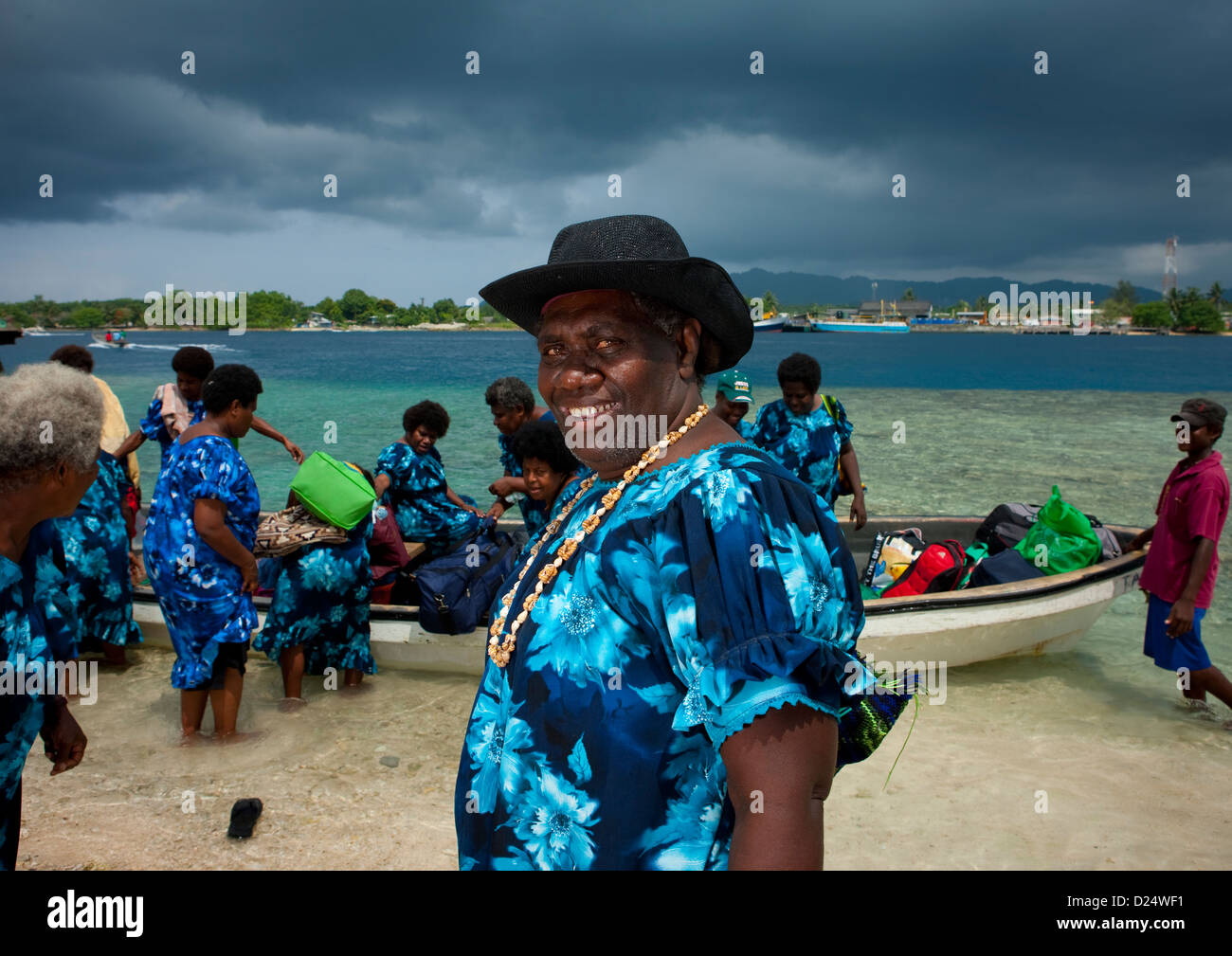 Femme de la région autonome de Bougainville, en vêtements traditionnels, la Papouasie-Nouvelle-Guinée Banque D'Images