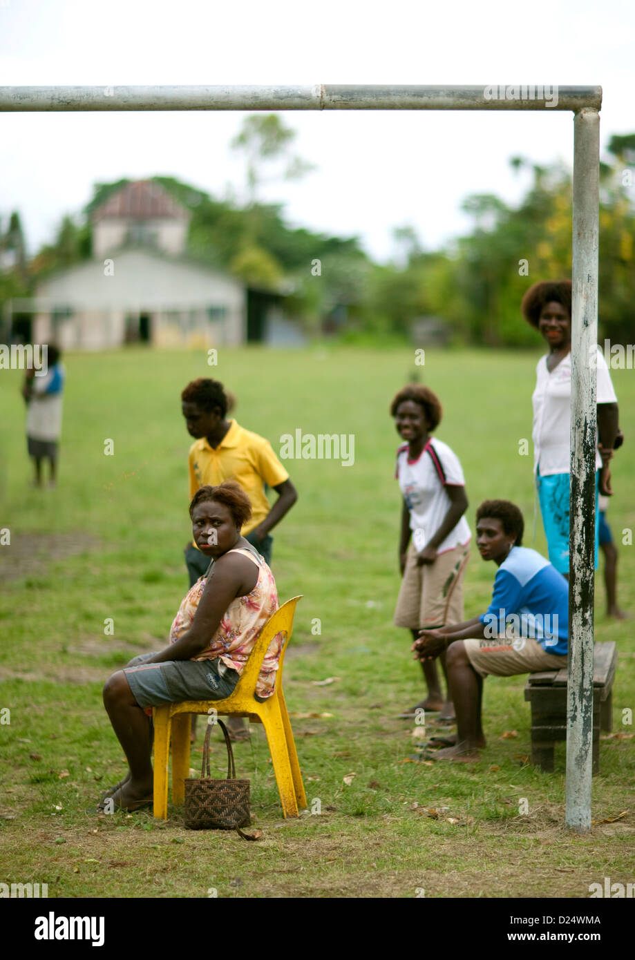 Champ de Foorball, Bougainville, en Papouasie-Nouvelle-Guinée Banque D'Images