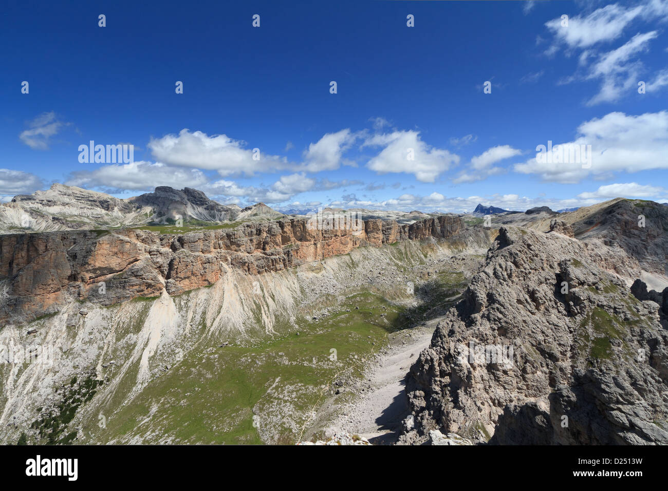 Paysage estival de Odle-Puez massif, l'Alto Adige, Italie Banque D'Images
