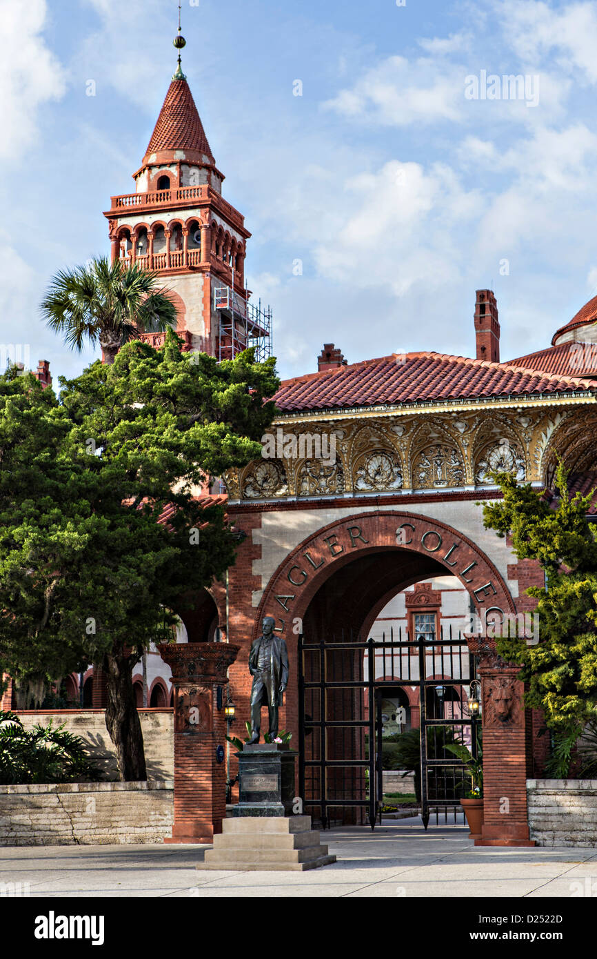Flagler College à Saint Augustine, en Floride. Le bâtiment était à l'origine l'hôtel Ponce de Leon. Banque D'Images