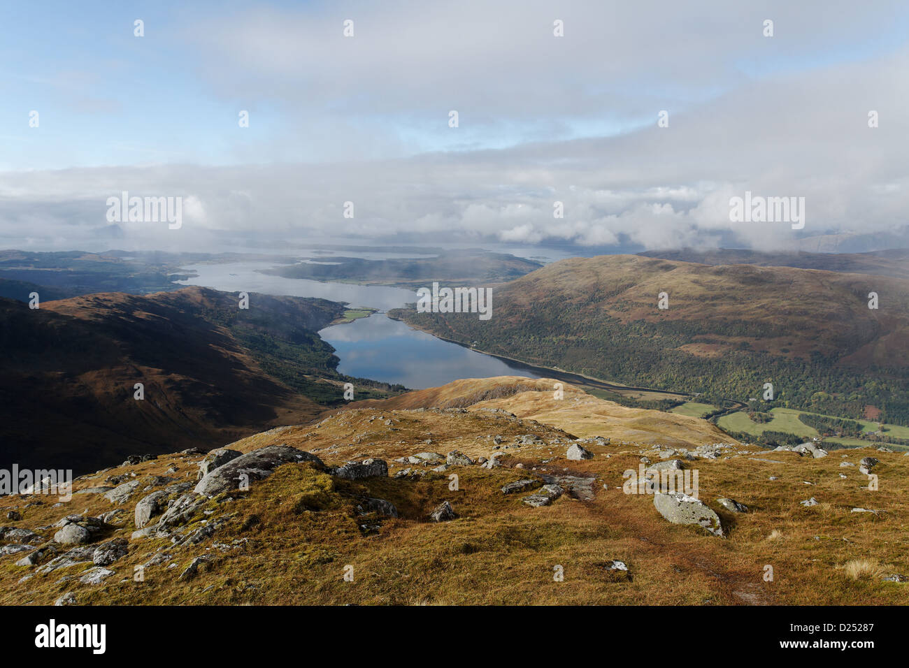 Vue sur Loch Creran de Sgurr na h-Ulaidh, Ecosse Banque D'Images