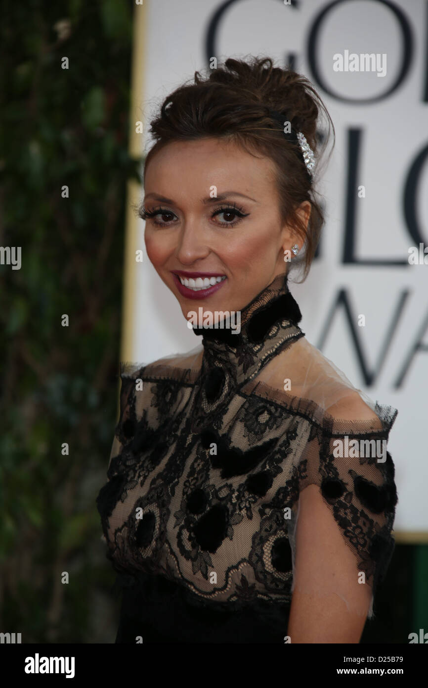 L'actrice Giuliana Rancic arrive à la 70e assemblée annuelle Golden Globe Awards présenté par la Hollywood Foreign Press Association (HFPA,, à l'hôtel Beverly Hilton à Beverly Hills, USA, le 13 janvier 2013. Photo : Hubert Boesl/dpa Banque D'Images