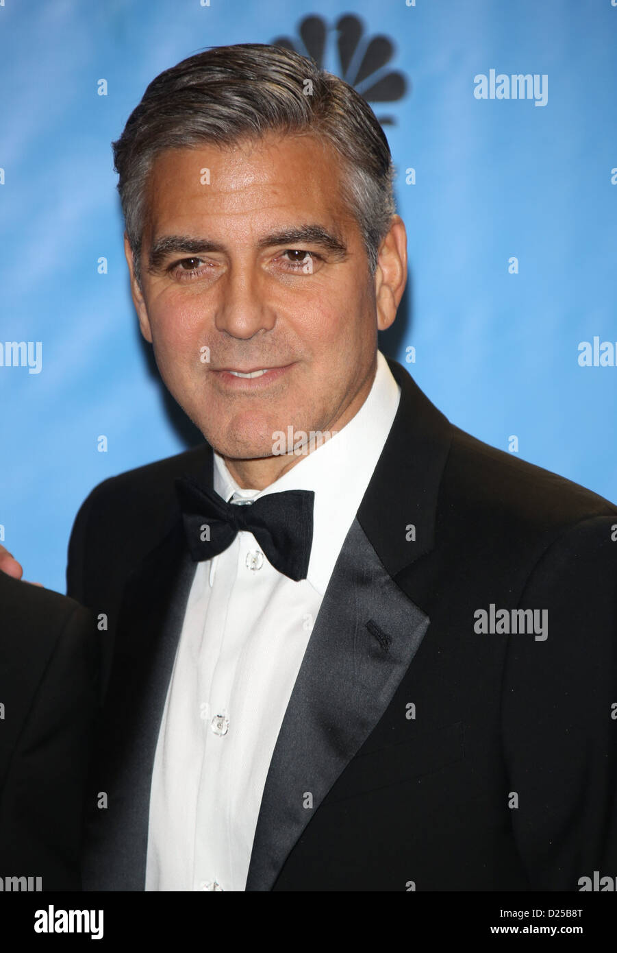 L'acteur américain / meilleur film co-producteur George Clooney pose dans la photo de presse de la 70e assemblée annuelle Golden Globe Awards présenté par la Hollywood Foreign Press Association (HFPA,, à l'hôtel Beverly Hilton à Beverly Hills, USA, le 13 janvier 2013. Photo : Hubert Boesl Banque D'Images