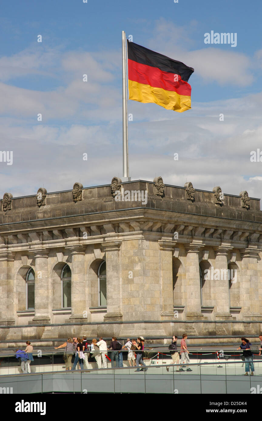 Pavillon allemand à l'édifice du Parlement allemand (Reichstag). Berlin. L'Allemagne. Banque D'Images