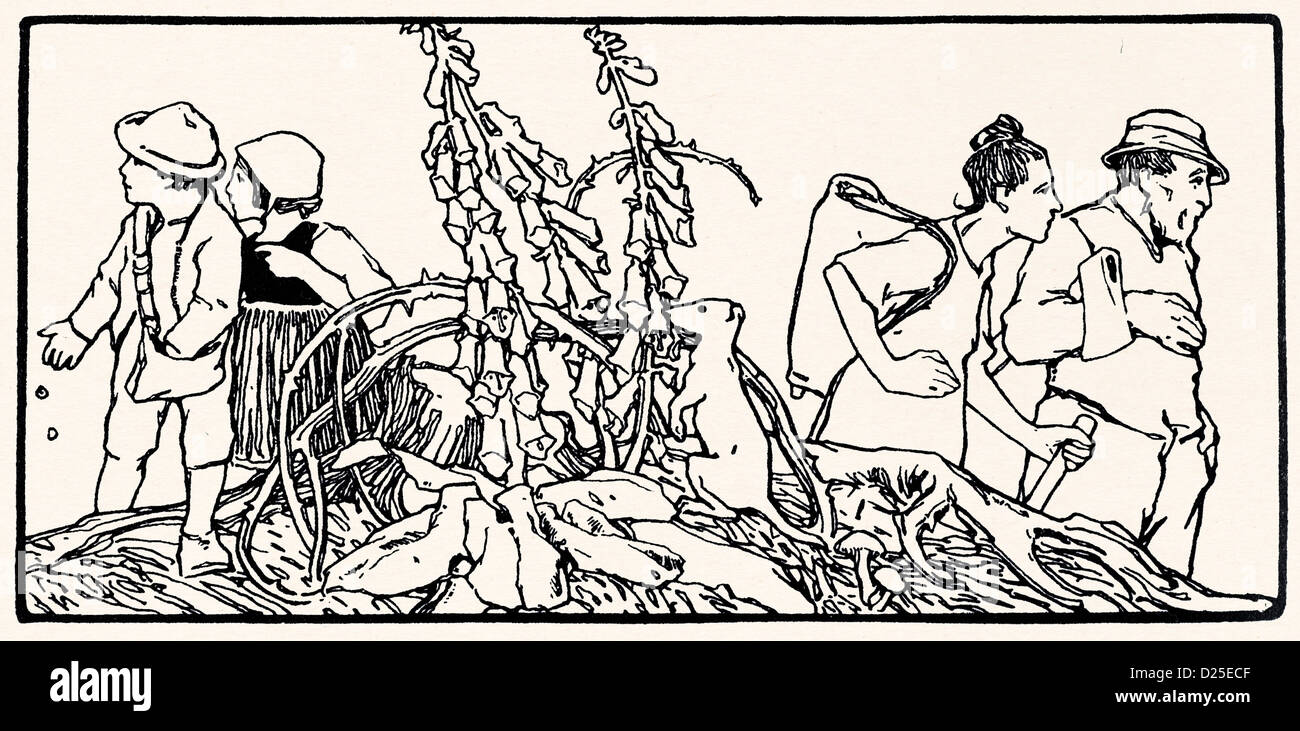 Les enfants avec des pierres Banque D'Images