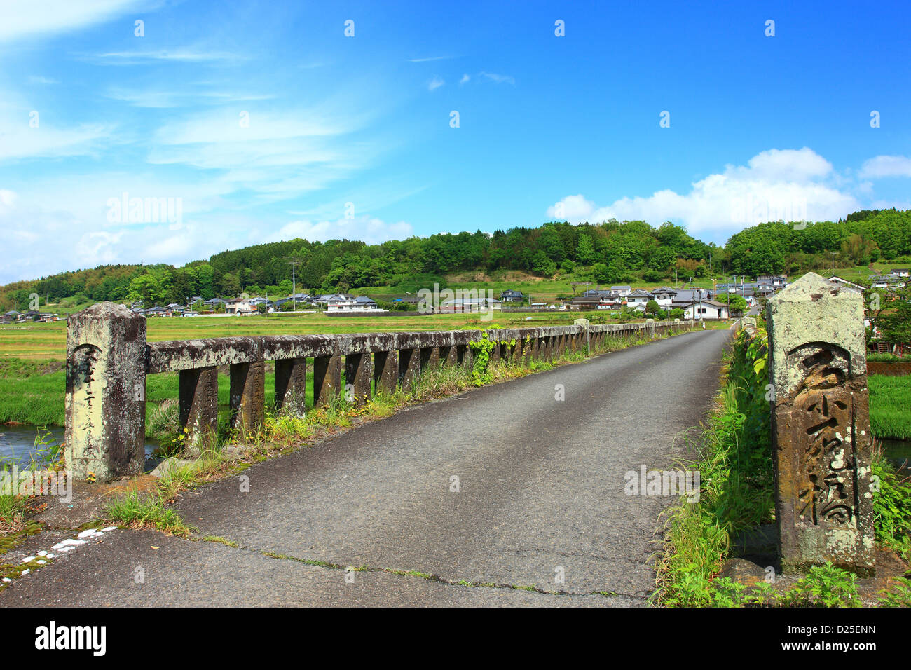 Pont à Harajiri falls, la Préfecture d'Oita Banque D'Images