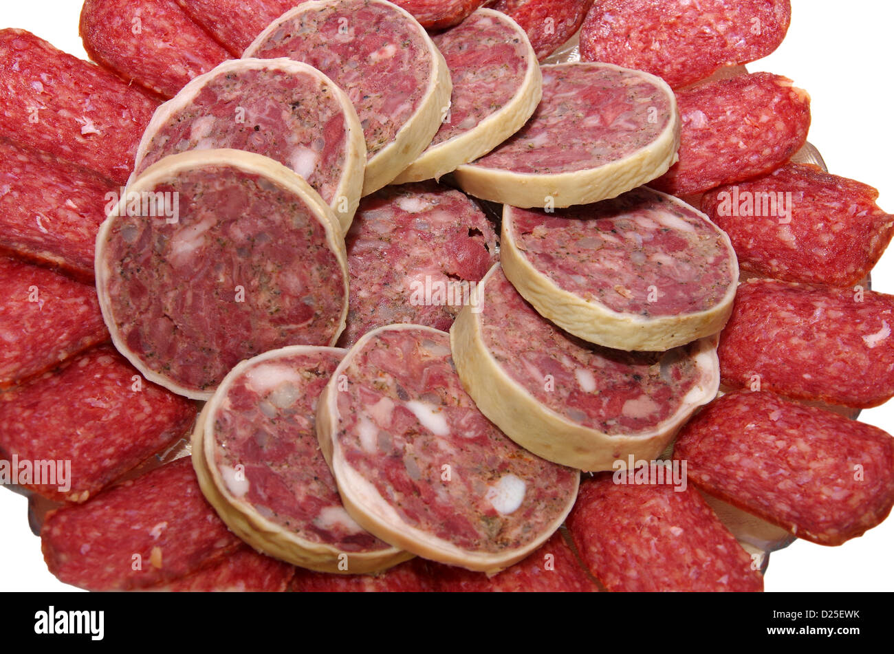 - Saucisses saucisses et boudin noir Banque D'Images