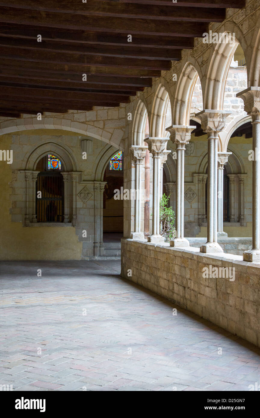 Espagne, Barcelone, le cloître de la monastère de Pedralbes. Banque D'Images