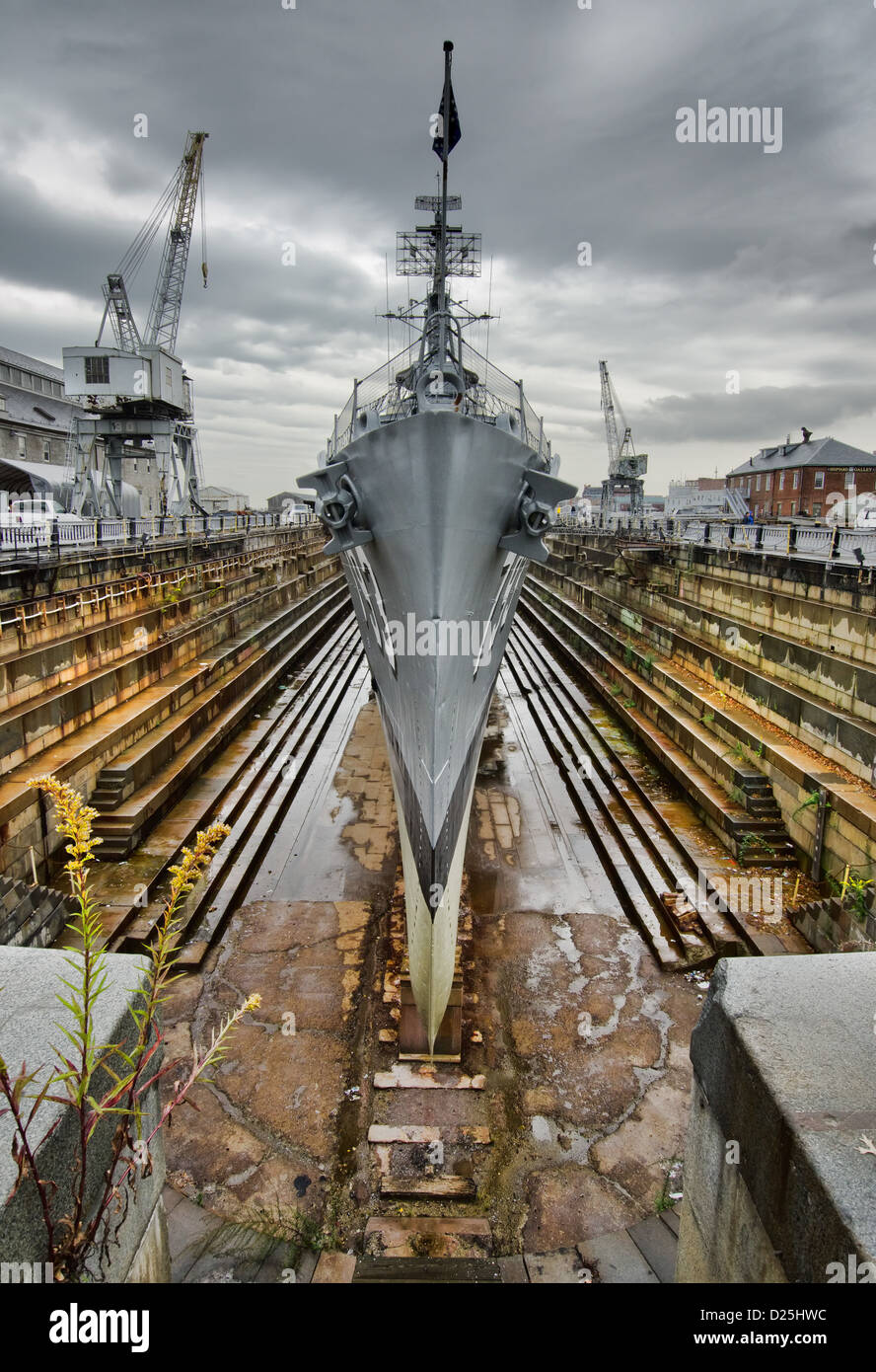 USS Cassin Young, Charlestown Navy Yard, Boston, Massachusetts, United States Banque D'Images