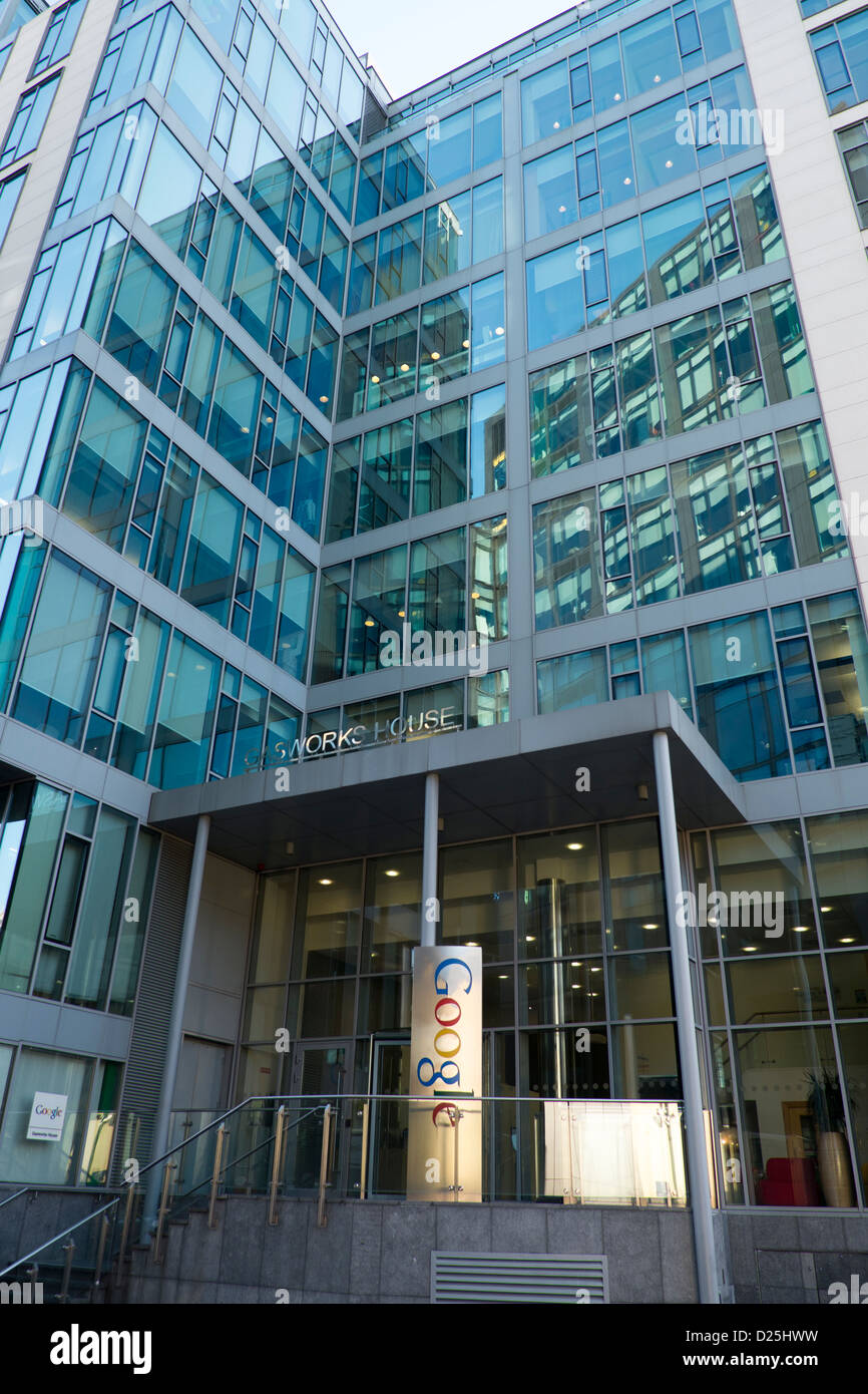 Le siège européen de Google Gasworks bâtiment House est situé dans le quartier des docks de Dublin, République d'Irlande Banque D'Images