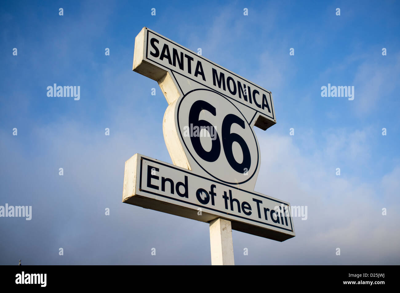 Fin de la Route 66 Trail signe à Santa Monica Pier Banque D'Images