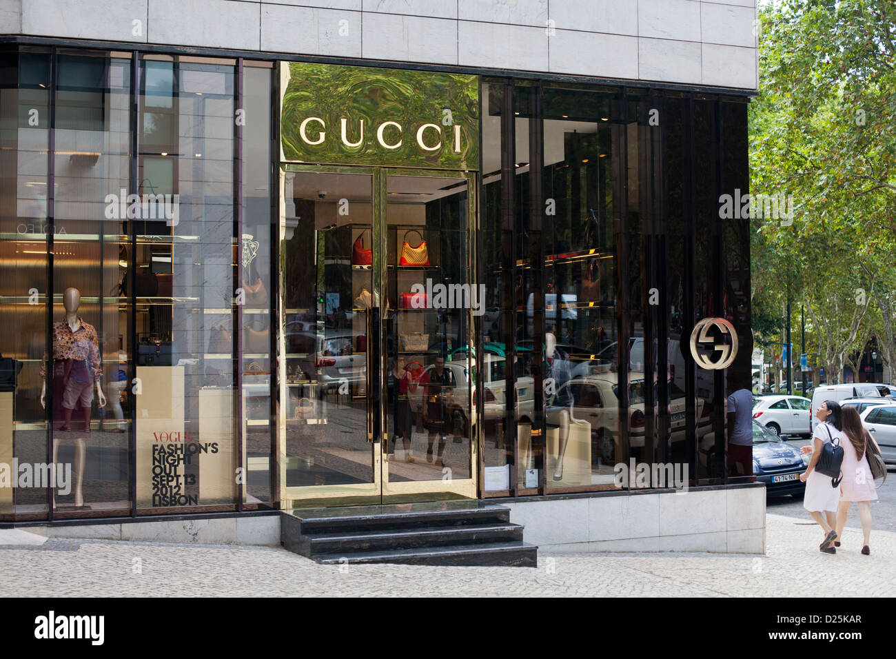 Boutique Gucci de l'Avenida da Liberdade, Lisbonne, Portugal. Banque D'Images