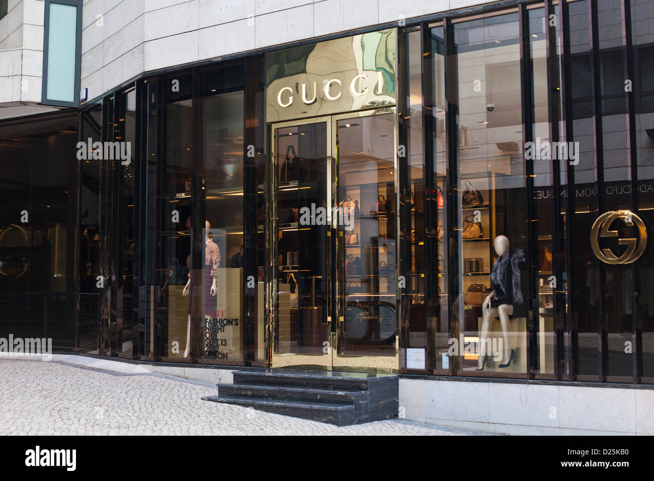 Boutique Gucci de l'Avenida da Liberdade, Lisbonne, Portugal. Banque D'Images