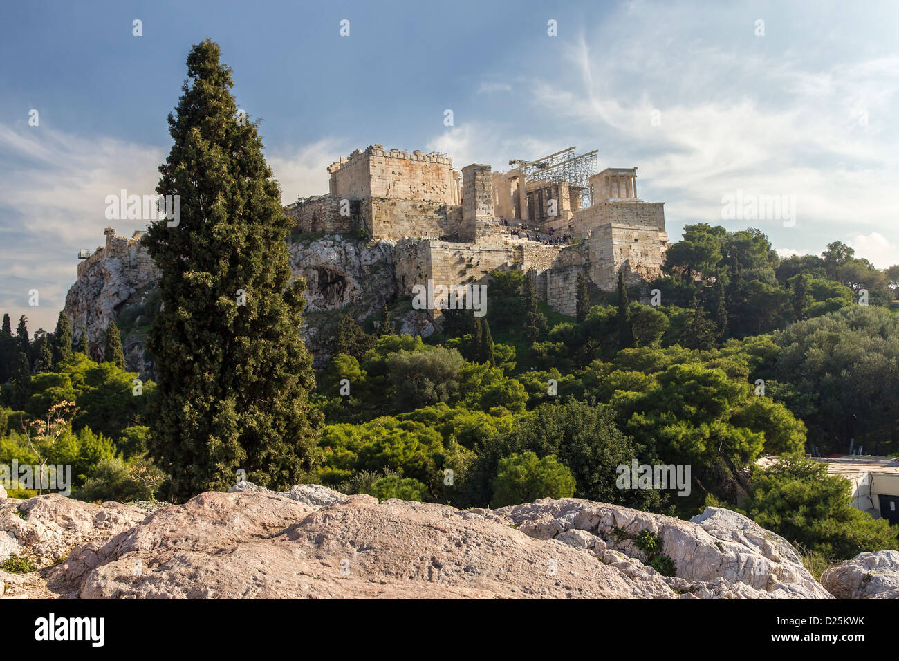 Vue de l'Aréopage Hill, Athènes, Grèce. Banque D'Images