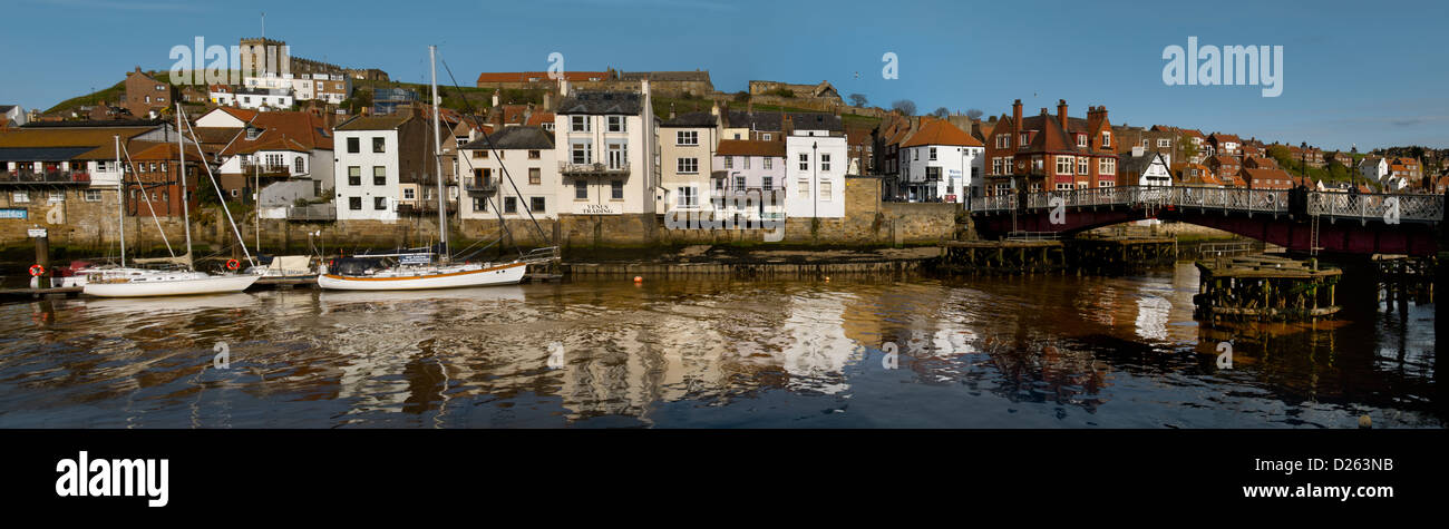Panorama, Whitby Harbour Bridge, Banque D'Images