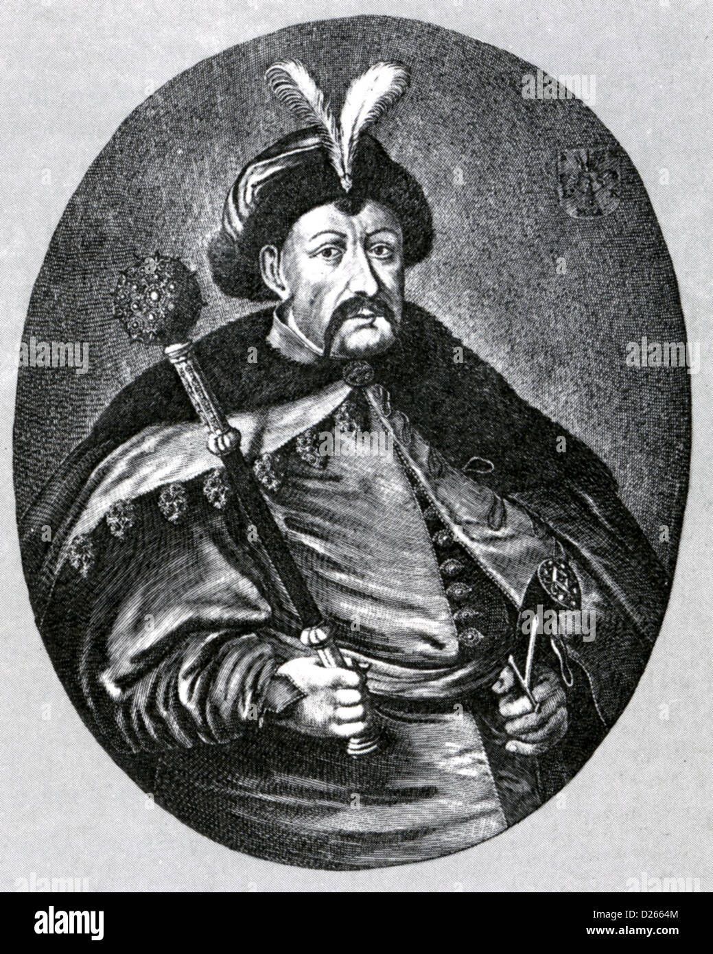 BOGDAN CHMIELNICKI (c) 1595-1657 chef polono-lituanien dans une gravure de 1651 par William Hondius Banque D'Images
