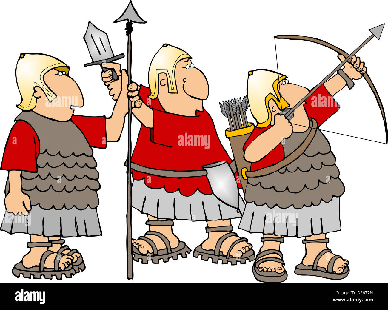 Trois soldats romains Banque D'Images