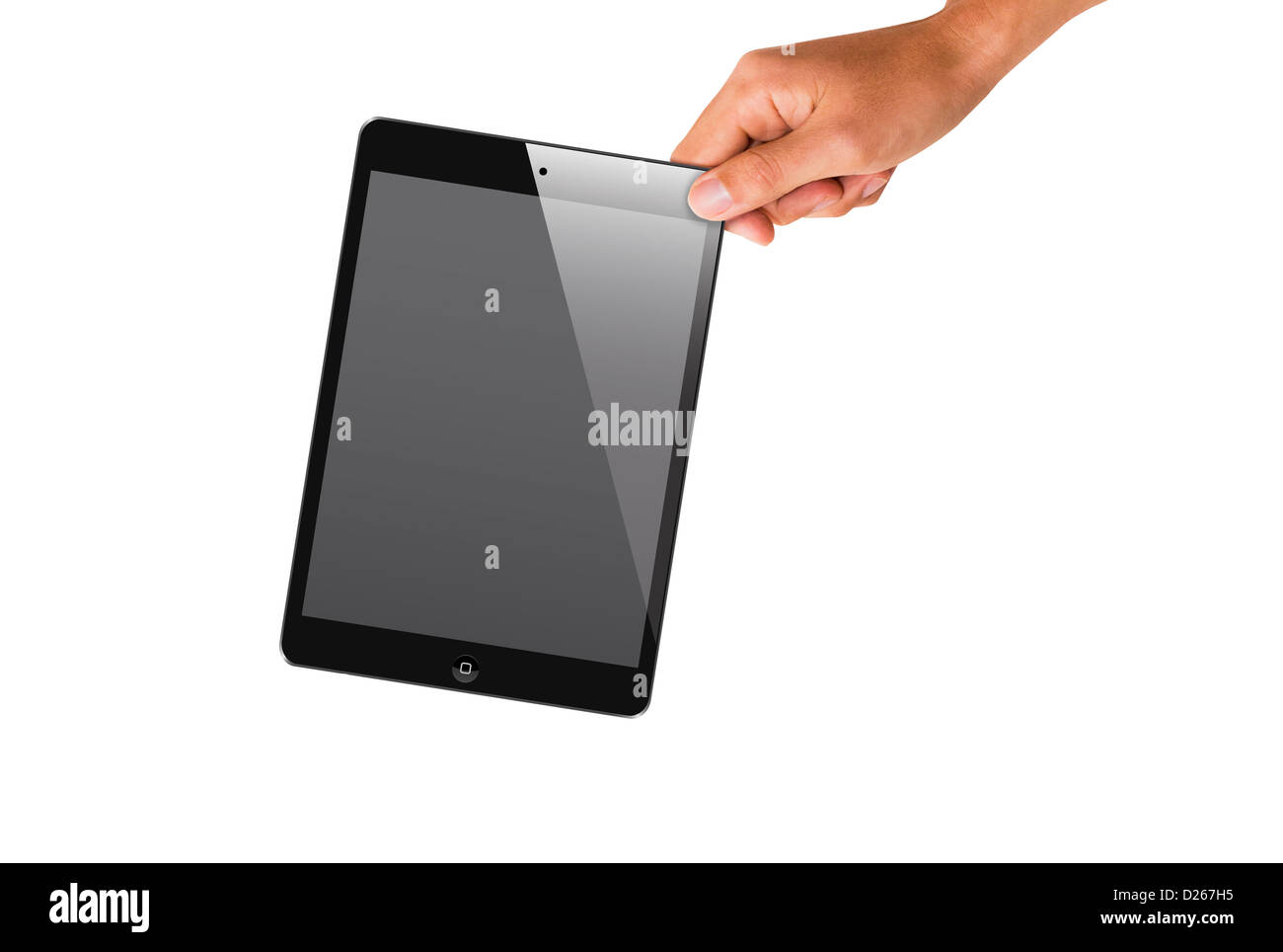 Main tenant l'ipad mini. Banque D'Images
