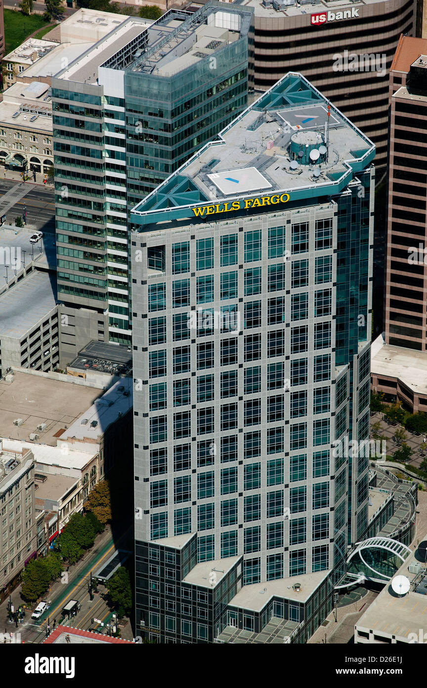 Photographie aérienne Wells Fargo Center, Salt Lake City, Utah Banque D'Images