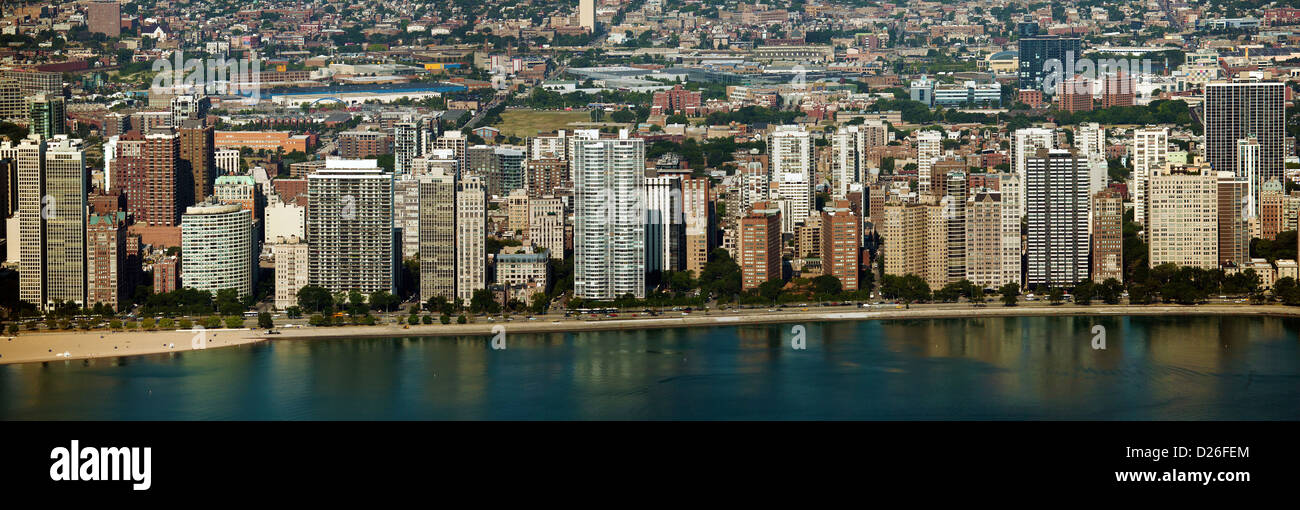 Photographie aérienne du Nord tours appartement tours waterfront Chicago, Illinois Banque D'Images