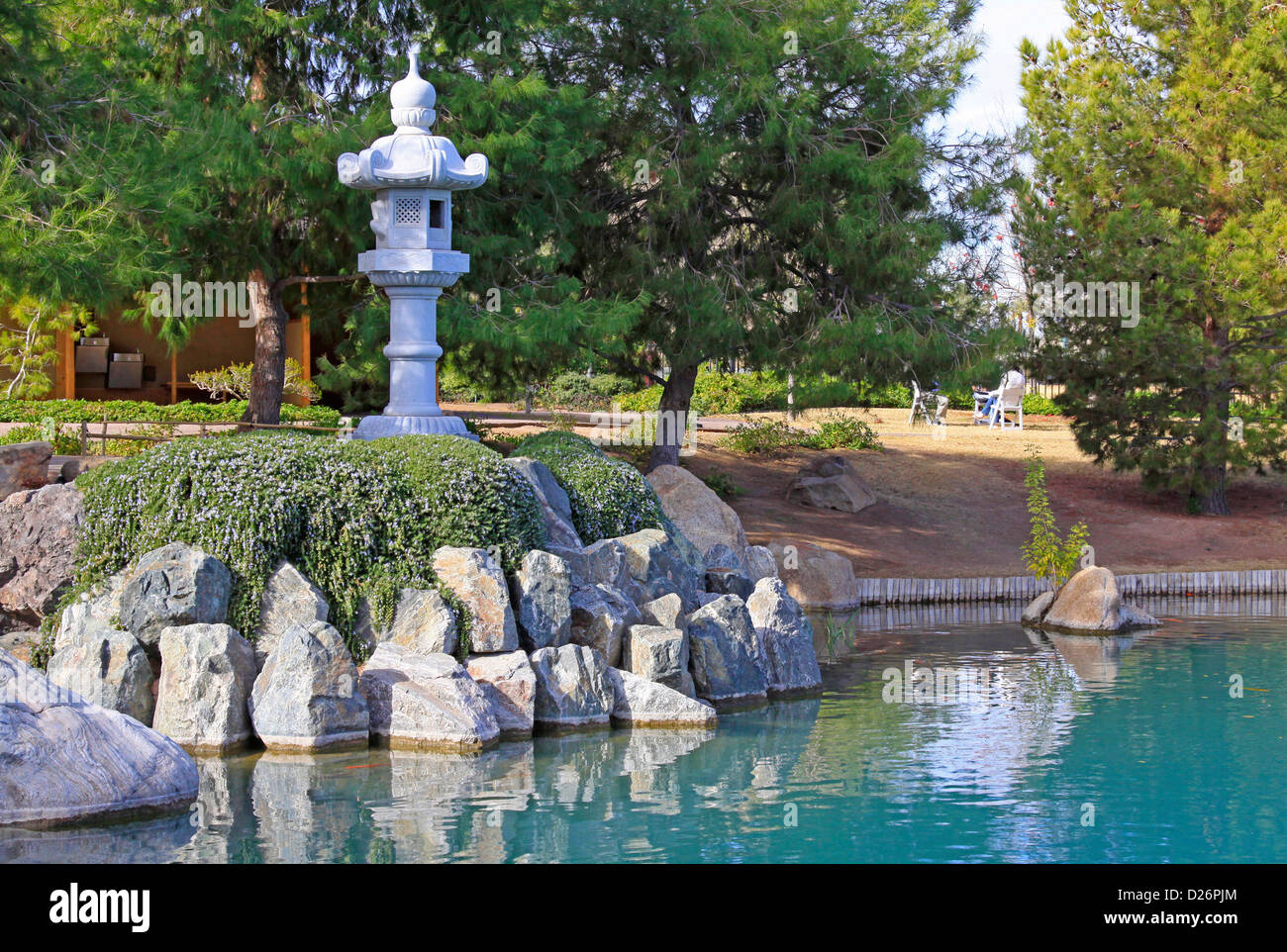 Au Jardin Japonais Lanterne Kasuga Banque D'Images