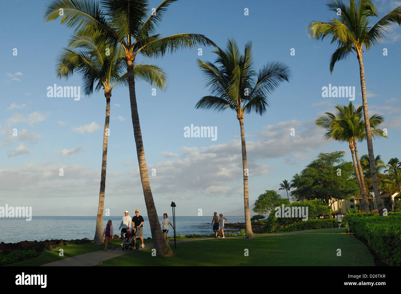 Vous pourrez vous promener au bord de la plage à l'hôtel Grand Wailea, Maui Hawaii Banque D'Images