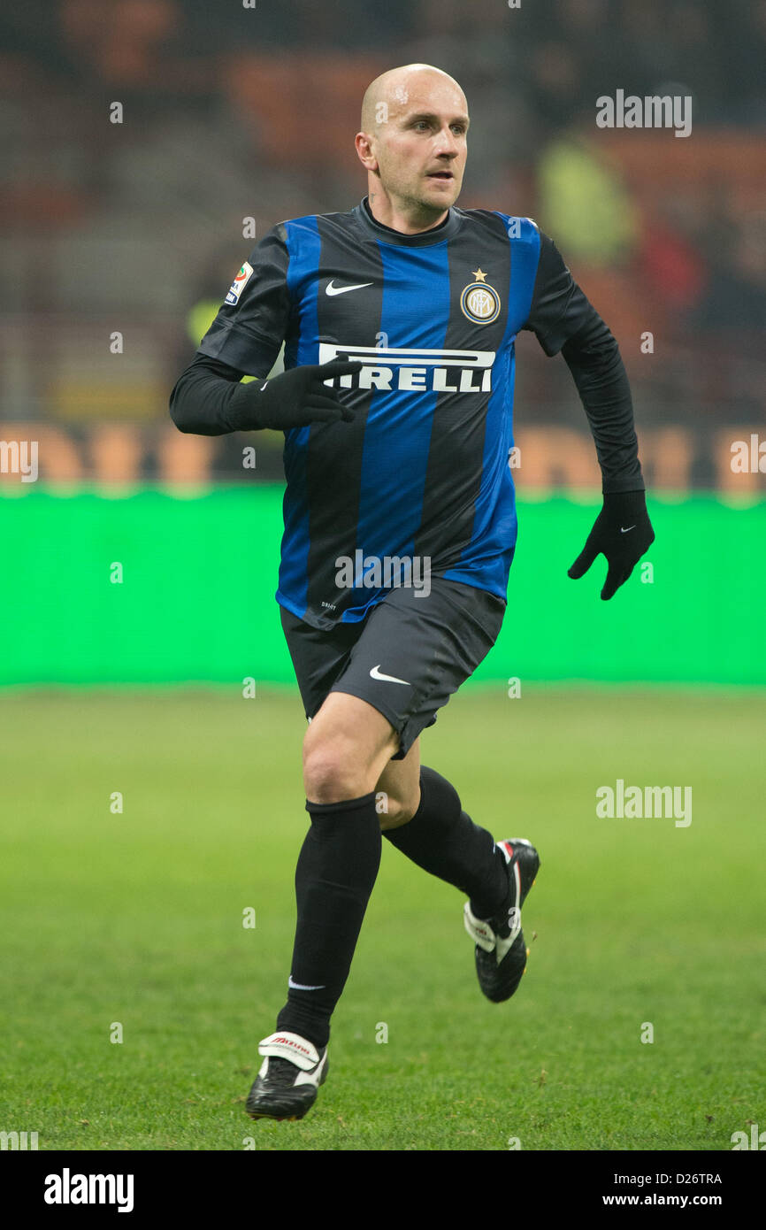 Tommaso Rocchi (Inter), le 12 janvier 2013 - Football / Soccer : Italien 'Serie' un match entre l'Inter Milan 2-0 Pescara au Stadio Giuseppe Meazza de Milan, Italie, (Photo par Enrico Calderoni/AFLO SPORT) Banque D'Images