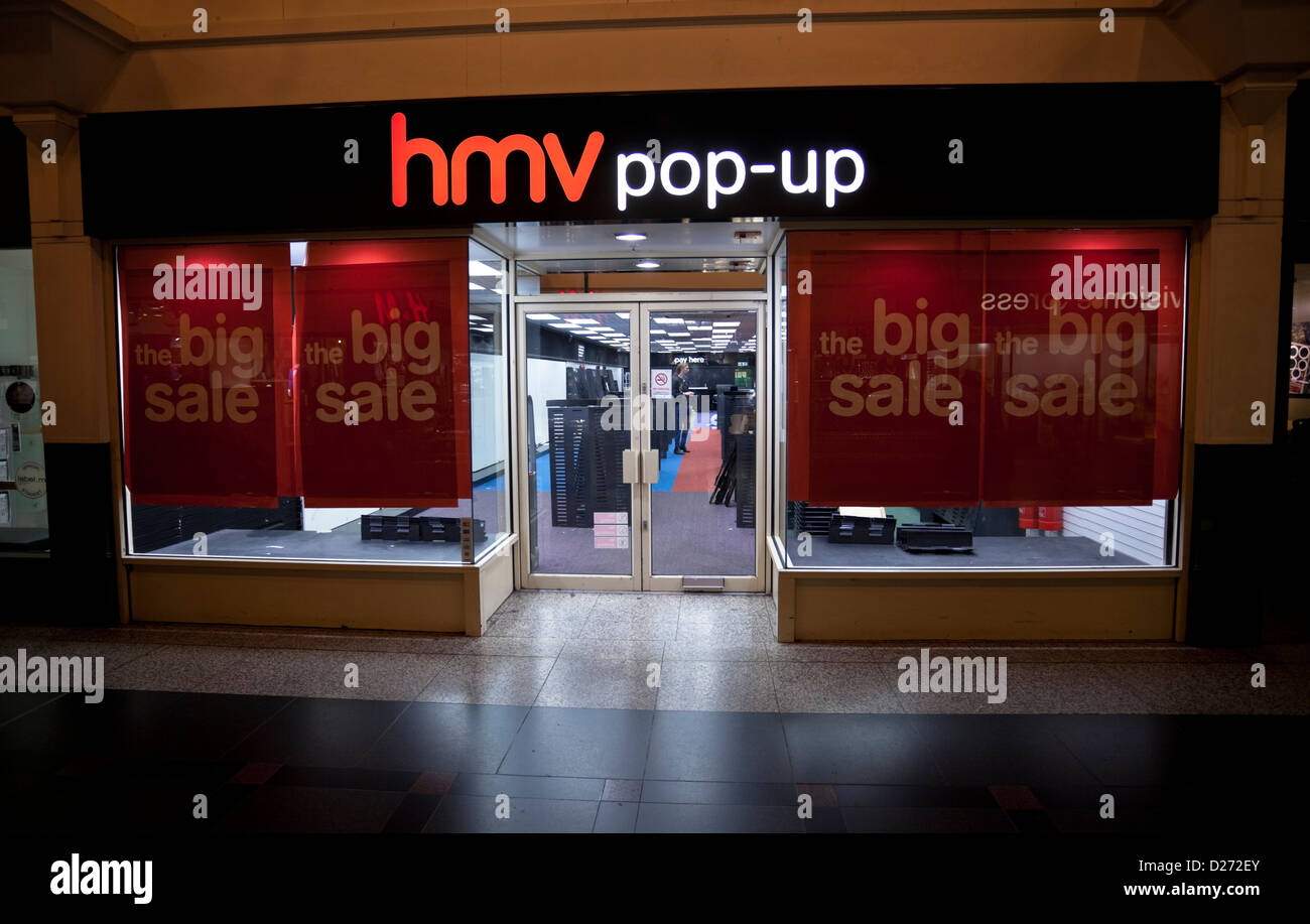 HMV pop-up store fermé, Harrow, Londres, Angleterre, Royaume-Uni. Banque D'Images